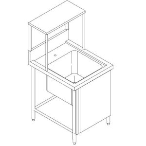 SS SINGLE BOWL SINK TABLE CW FRONT SWING DOOR